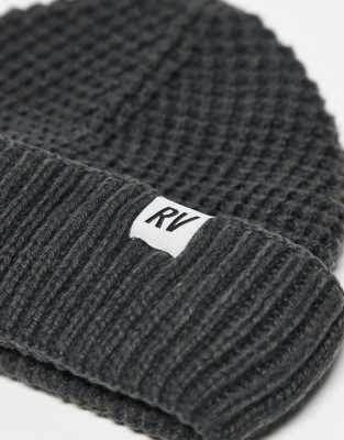 Reclaimed Vintage Unisex Waffle Knit Beanie In Gray