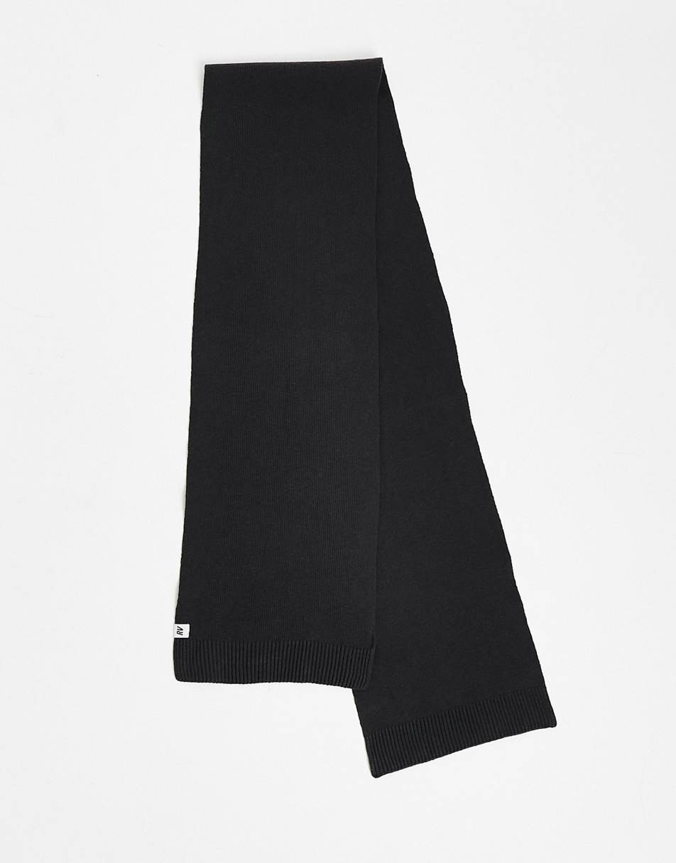 Reclaimed Vintage unisex waffle scarf in charcoal co-ord