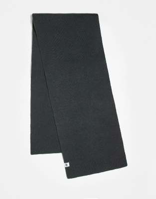 Reclaimed Vintage Reclaimed Vintage unisex waffle scarf in charcoal co-ord-Grey