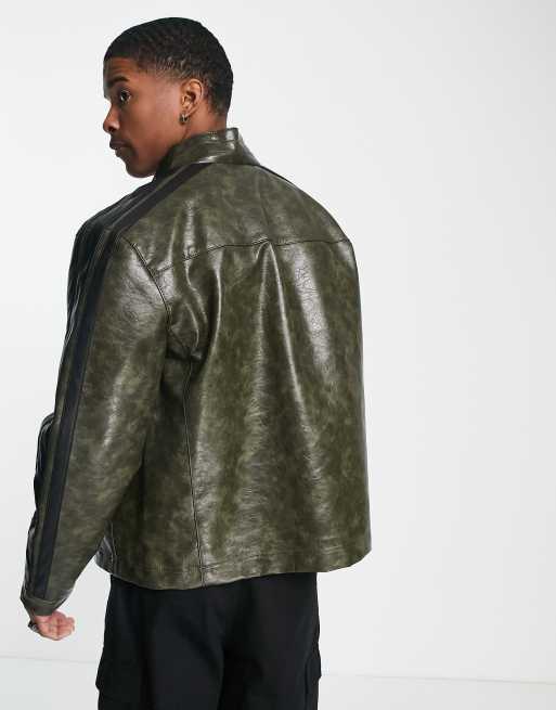 Asos reclaimed vintage leather biker jacket on sale