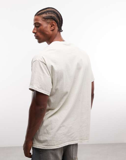 Reclaimed Vintage unisex washed Margate t-shirt in ecru, 3 of 4