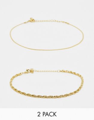 unisex waterproof stainless steel anklets in gold