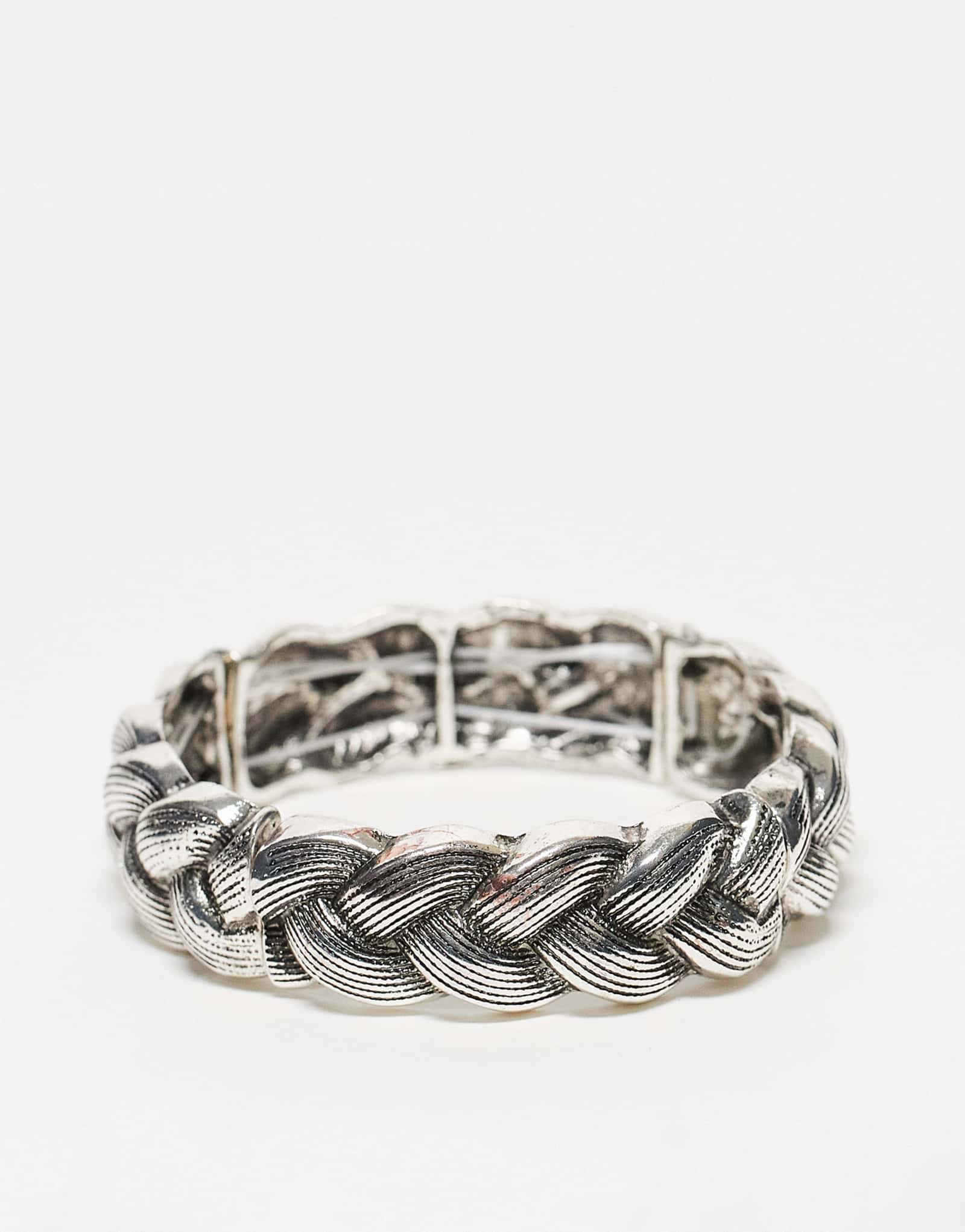 Восстановленный винтажный браслет унисекс в западном стиле из полированного серебра