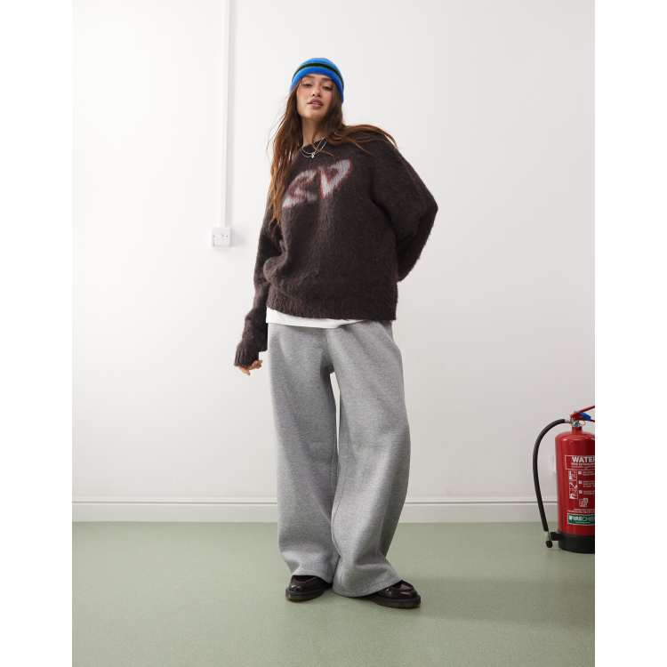 Reclaimed Vintage unisex wide leg sweatpants in gray heather