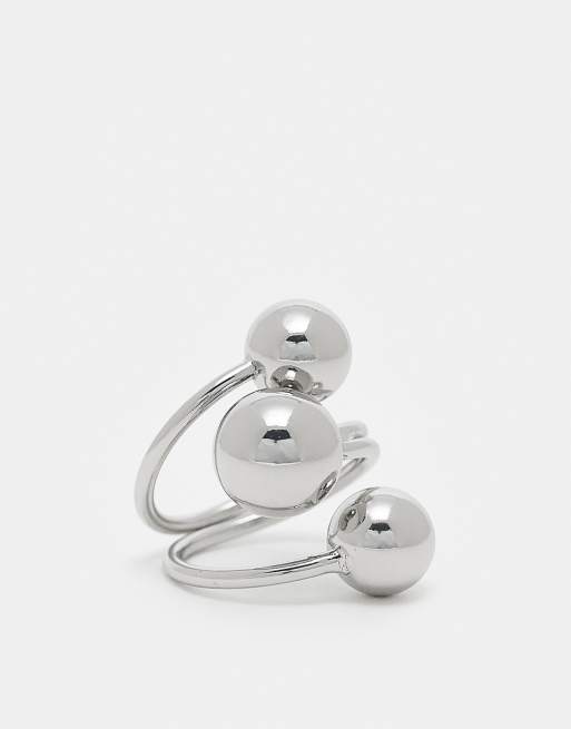 Reclaimed Vintage Unisex wrap ring in silver tone