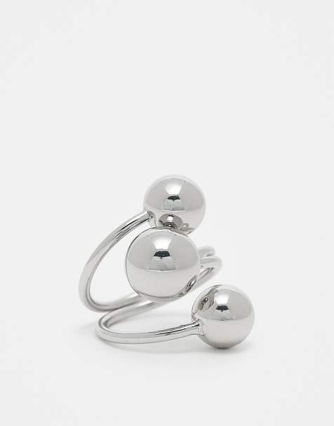 Reclaimed Vintage unisex wrap ring in silver - view 1