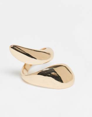 Reclaimed Vintage Unisex Wraparound Ring In Gold