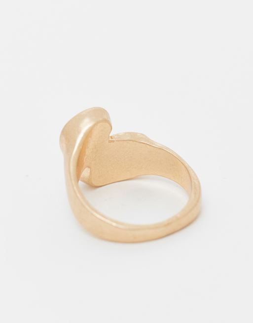 Reclaimed Vintage unisex wraparound ring with red jasper stone in burnished gold, 2 of 3