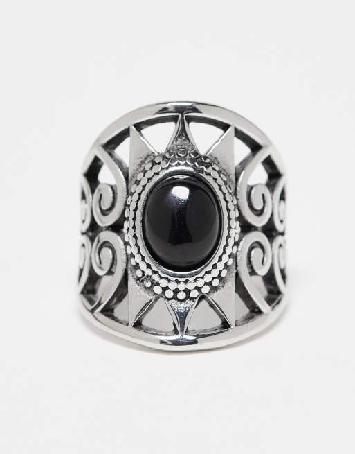 Reclaimed Vintage - Unisex zegelring van roestvrij staal, 3 van 4