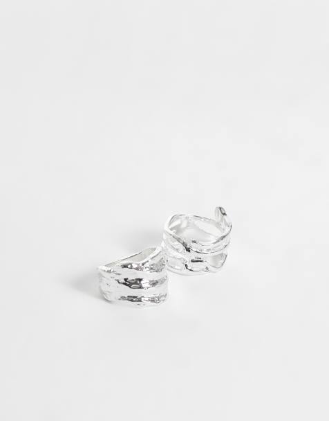 Reclaimed Vintage unisex zestaw metalicznych elementów w kolorze srebrnym - view 1