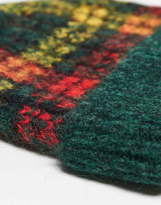 Reclaimed Vintage Unisex – Zestaw w szkocką kratę: szalik i czapka beanie