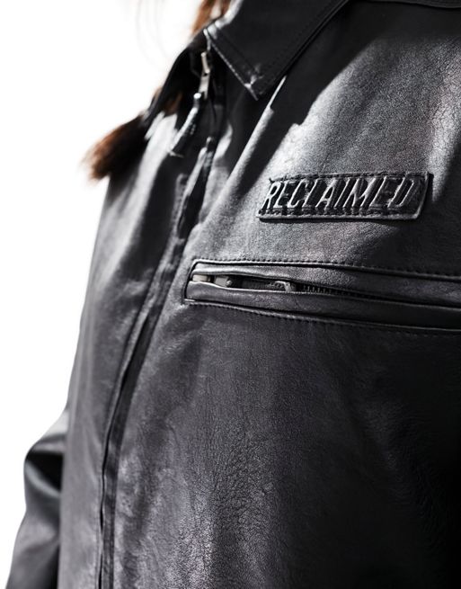 ASOS Collarless Biker Jacket In Jersey With Asymmetric Zip in Gray for Men