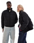 [Reclaimed Vintage] Reclaimed Vintage unisex zip through puffer jacket in black XL Black