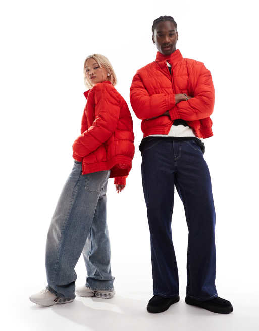 Red puffer jacket asos hot sale