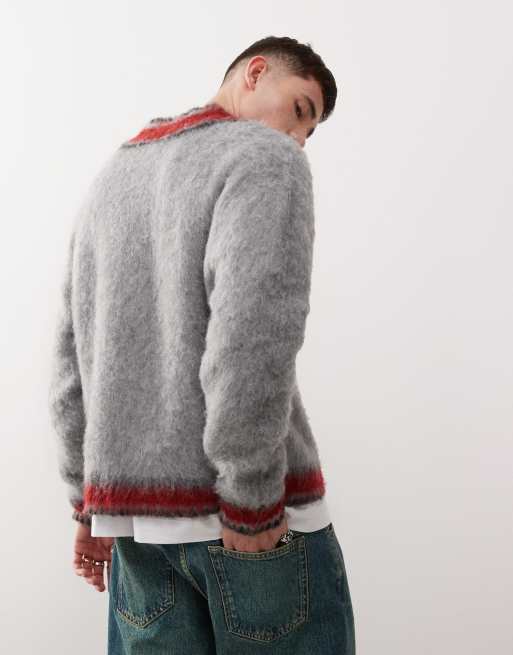 Grey and red jumper store