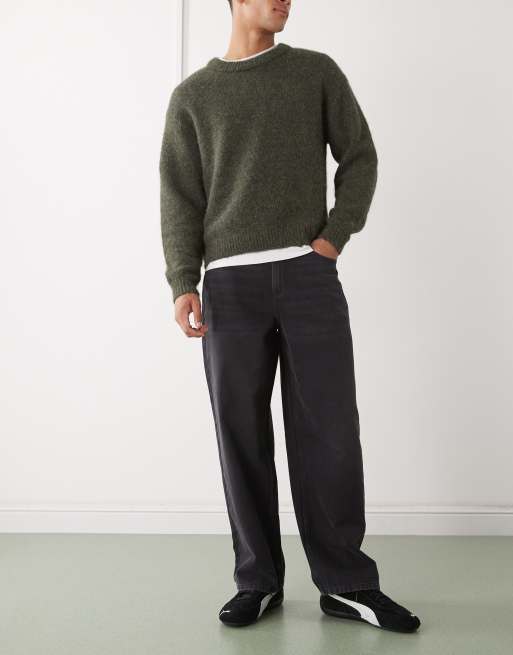 Reclaimed Vintage - Vasket sorte afslappede denimjeans med lige ben