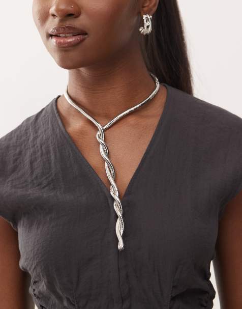 Reclaimed Vintage - Veelzijdige ketting in zilver - view 1