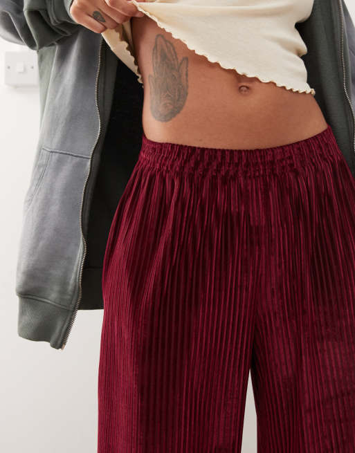【INCHANT ME】Ribbed Velour Banding Wide Pants Time and Tru's Ribbed Velour Pant - Walmart.com