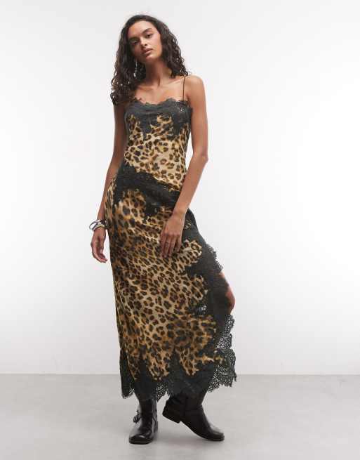 Reclaimed vintage velvet animal print slip, 1 of 4