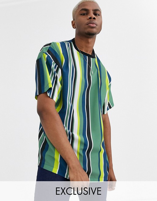 Reclaimed vintage vertical stripe woven tshirt