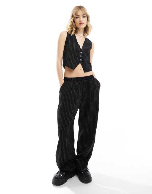 Reclaimed Vintage vest in black and white pinstripe | ASOS