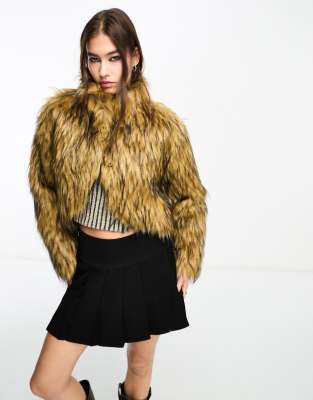 Only - Manteau en fausse fourrure - Crème