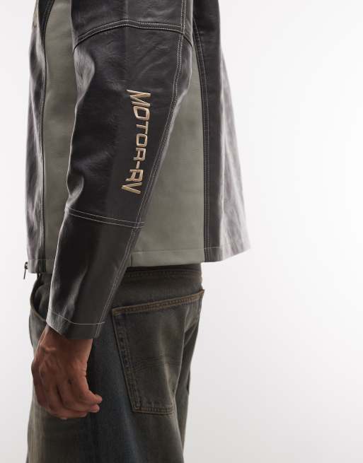Reclaimed Vintage veste de motard unisexe avec logo, 2 de 4