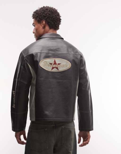 Reclaimed Vintage veste de motard unisexe avec logo, 4 de 4
