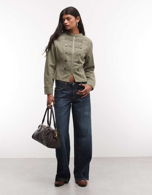 Reclaimed Vintage veste drummer boy en twill kaki, 3 de 4