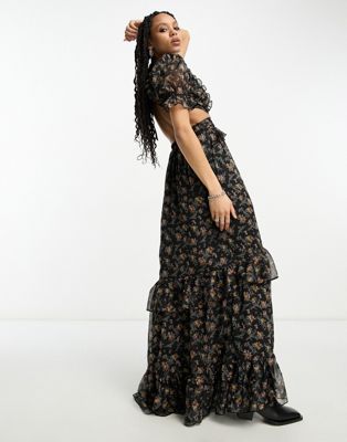 Reclaimed Vintage limited edition maxi ruffle dress in floral - ASOS Price Checker