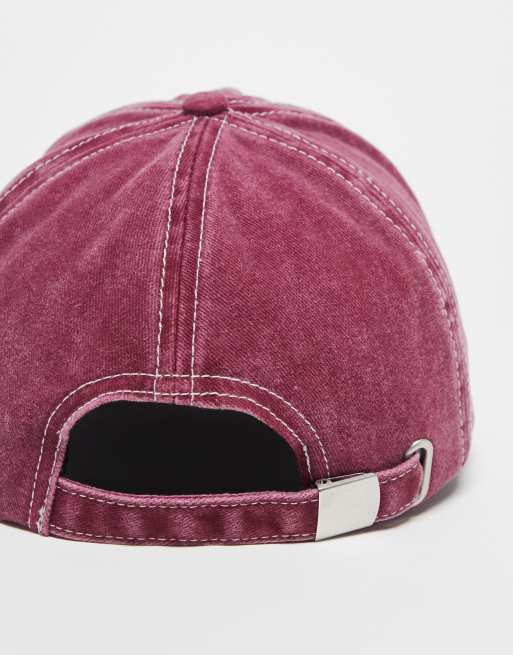 Reclaimed Vintage – Vinröd keps i unisex-modell med logga, 2 av 3