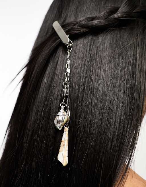 Reclaimed Vintage – Vintage-Haarspange mit Muschelimitat-Anhänger, 2 von 4
