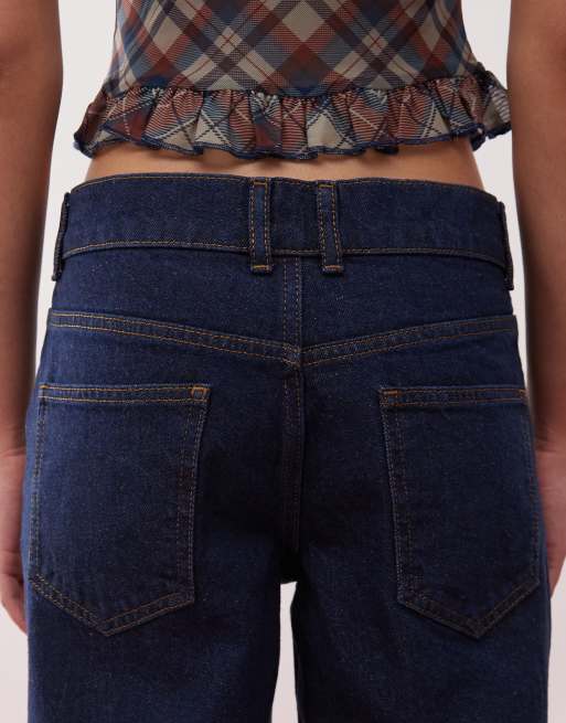 Reclaimed Vintage - Vintage-indigoblå og posede jeans med afslappet pasform, 4 af 5