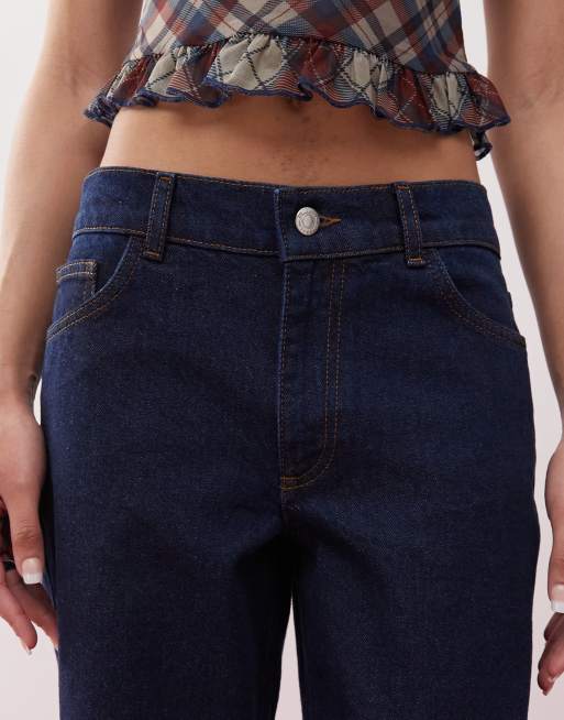 Reclaimed Vintage - Vintage-indigoblå og posede jeans med afslappet pasform, 5 af 5