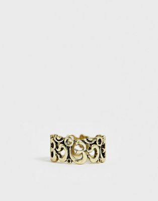 Reclaimed Vintage – Vintageinspirerad ring i borstad guldfärg, endast hos ASOS