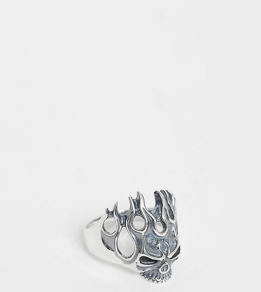 Reclaimed Vintage – Vintageinspirerad ring med döskalledetalj i äkta silver – Endast hos ASOS