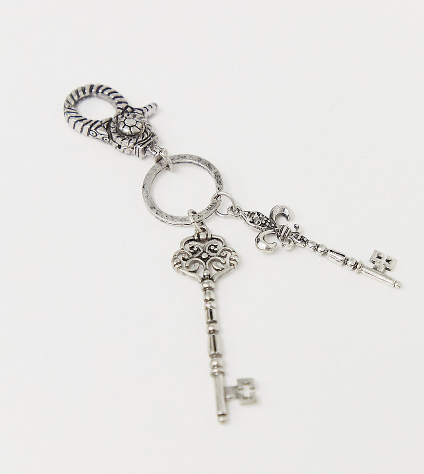 Reclaimed Vintage – Vintageinspirerad, utsmyckad nyckelkedja – Endast hos ASOS-Silver