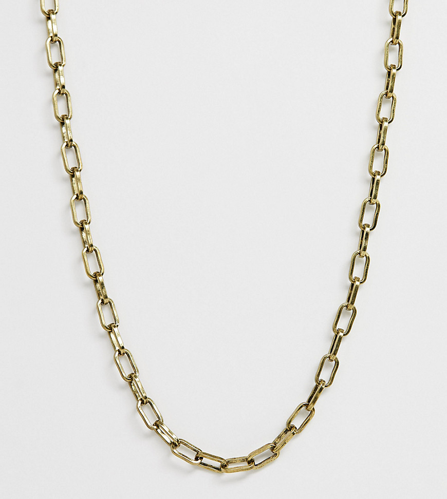 Reclaimed Vintage – Vintageinspirerat halsband med venezieakedja i borstad guldfärg, endast hos ASOS