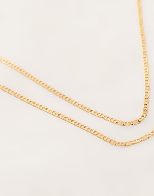 Reclaimed Vintage waterproof stainless steel belly chain 2 pack in gold, 3 of 3
