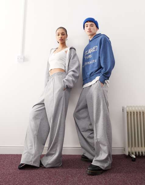 Reclaimed Vintage – Weit geschnittene Unisex-Jogginghose in meliertem Grau - view 1