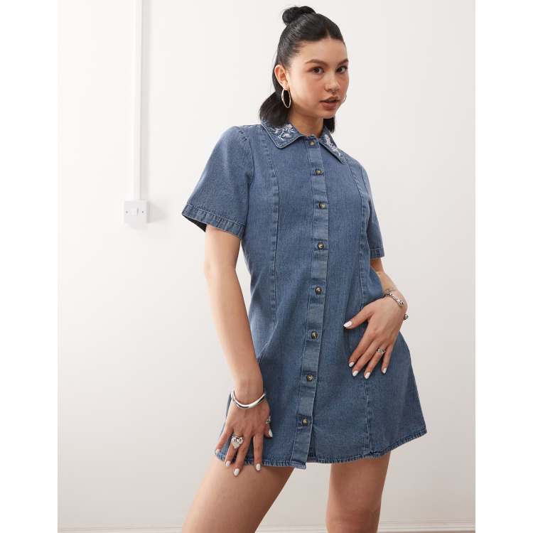 アメリヴィンテージ I LINE DENIM SHIRTS DRESS M I LINE DENIM SHIRT DRESS