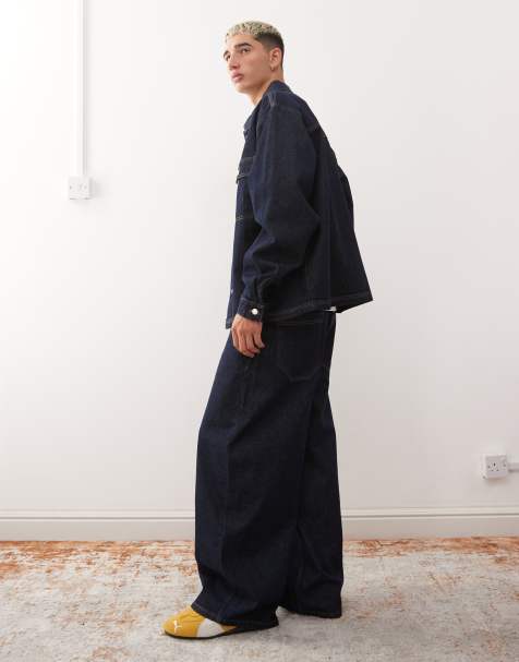 Reclaimed Vintage western baggy jean co-ord in indigo