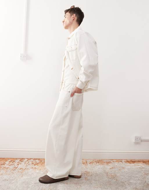 Reclaimed Vintage western baggy jean in ecru with contrast stitch - part of a set, 3 of 5