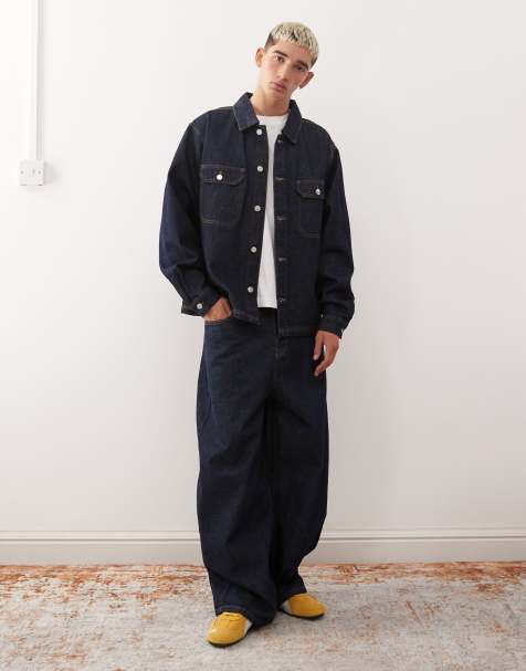 Reclaimed Vintage western co-ord in Indigo with contrast stitch - view 1
