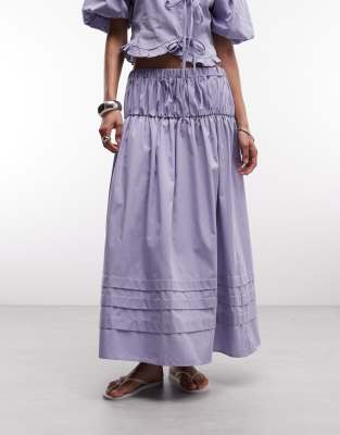 Reclaimed Vintage Western Cowgirl Midi Skirt With Pintucks In Purple