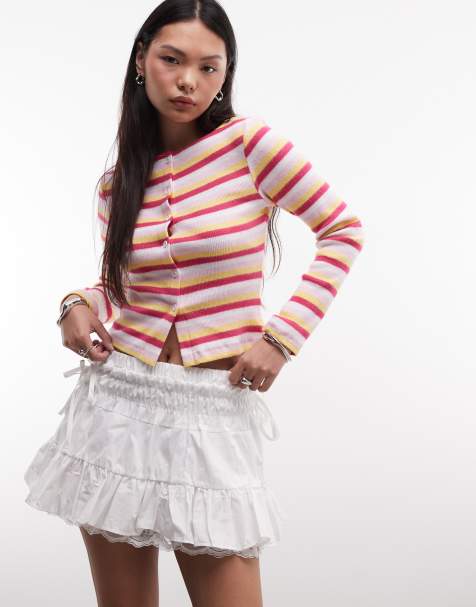 Reclaimed Vintage western cowgirl mini skirt with lace hem - view 1