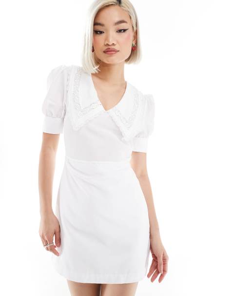 Reclaimed Vintage western milkmaid mini dress with collar - view 1