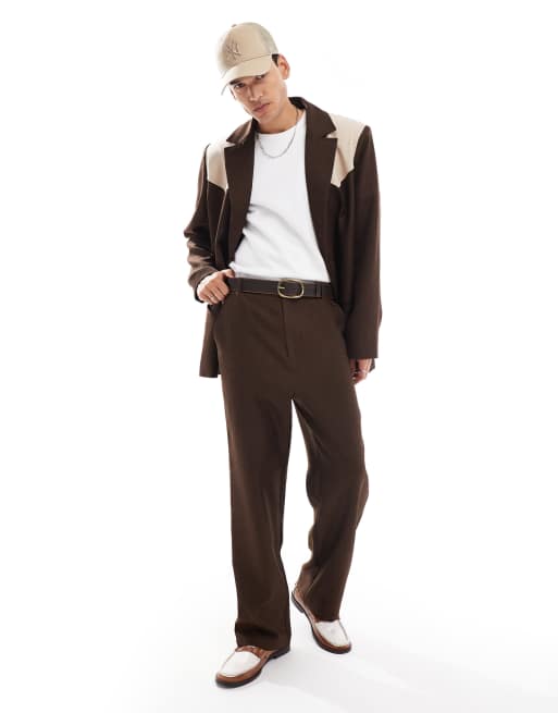 Reclaimed Vintage - Western pantalon met inzetstuk in bruin