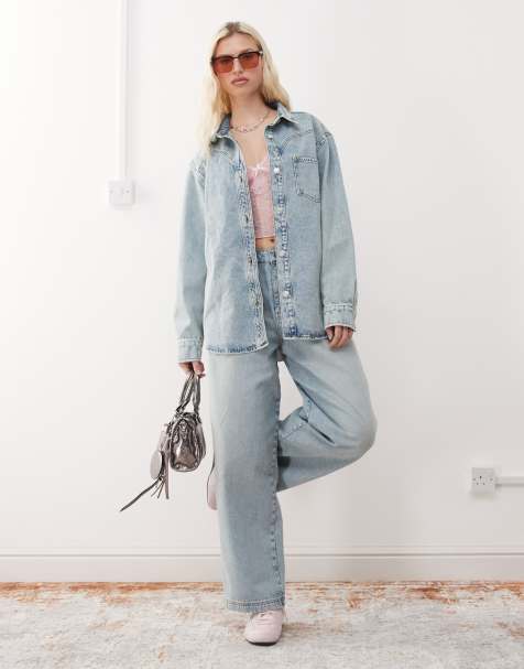 Reclaimed Vintage western set in light wash blue - view 1