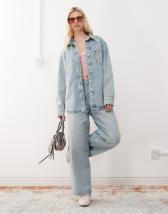 Reclaimed Vintage denim barrel jeans in pistachio green